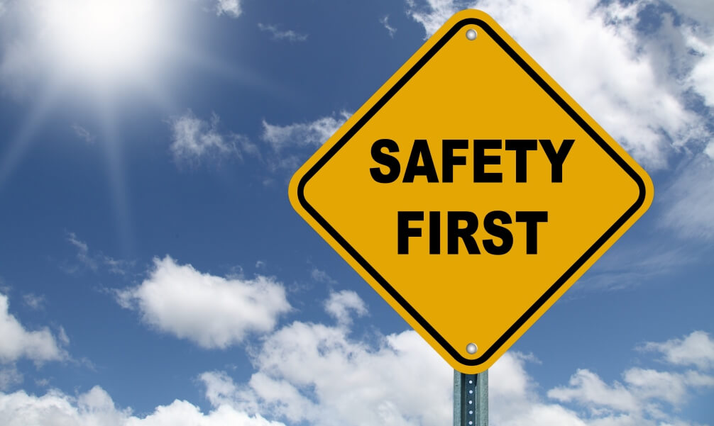 safety yellow sign stock image