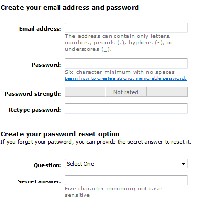 Creating Microsoft Acccount ID