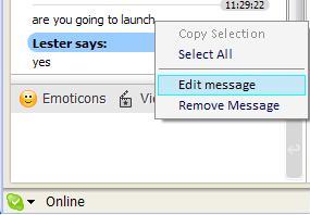 Edit message in Skype
