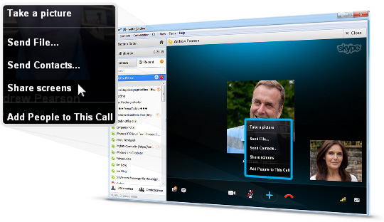 Share srceens in Skype