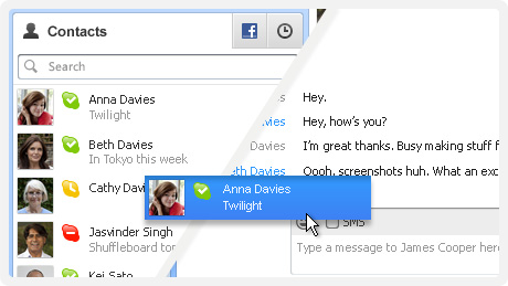 Share contacts in Skype