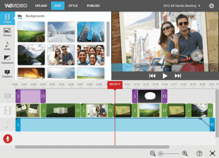 Wevideo online video editor