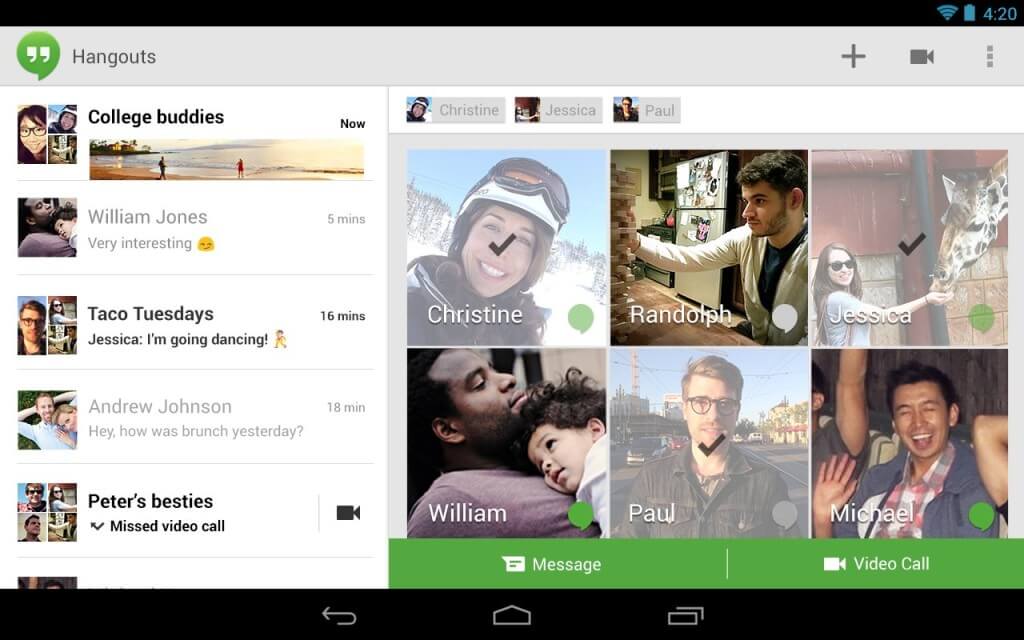 Hangouts app