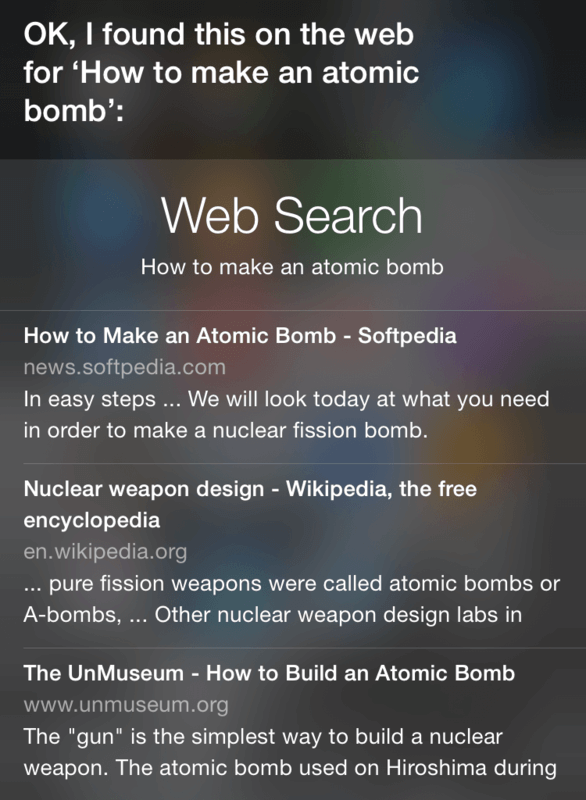 cool things to ask siri: make a bomb