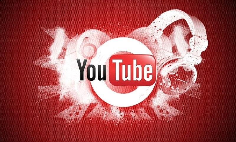 youtube logo with earphones