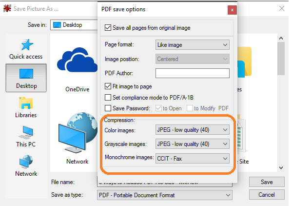 Reduce PDF in IrfanView