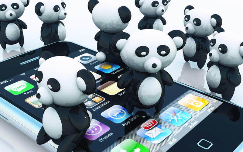 pandas dancing on iphone