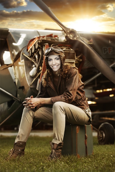 PhotoFunia woman pilot