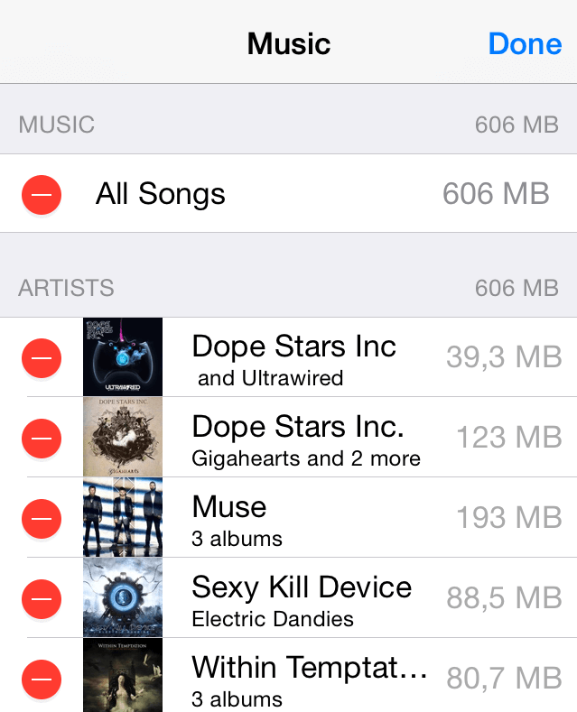 delete all music