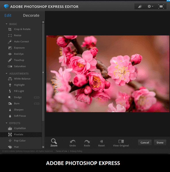 Online Adobe PhotoShop Express