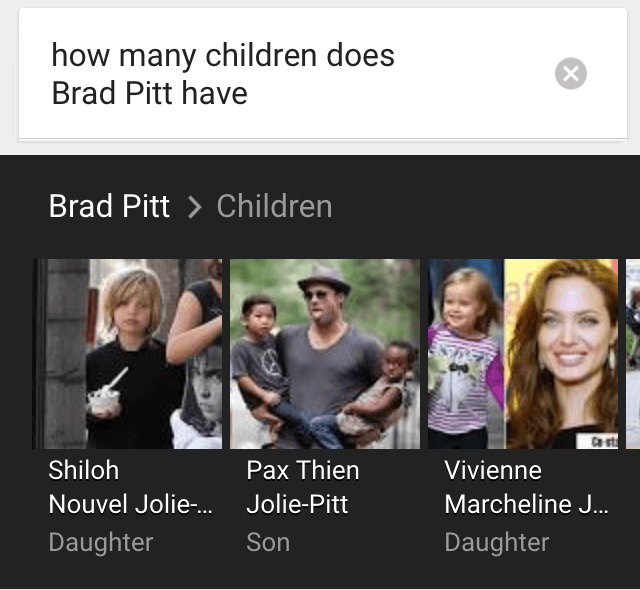 ok google brad pitt children