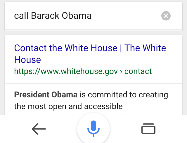 ok google call barack obama