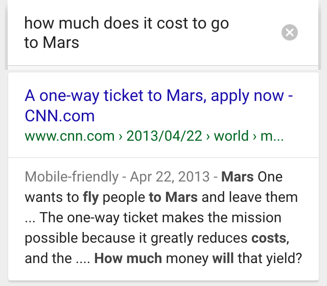 ok google go to mars