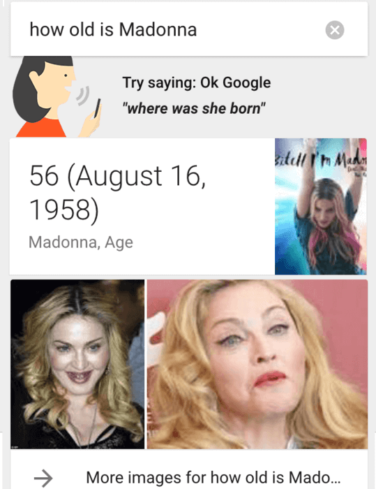 ok google how old is madonna