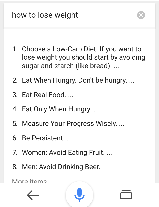 ok google how to lose weight