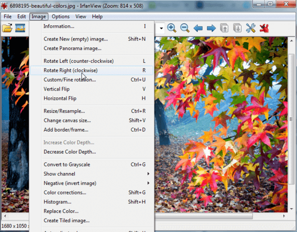 rotate with irfanview