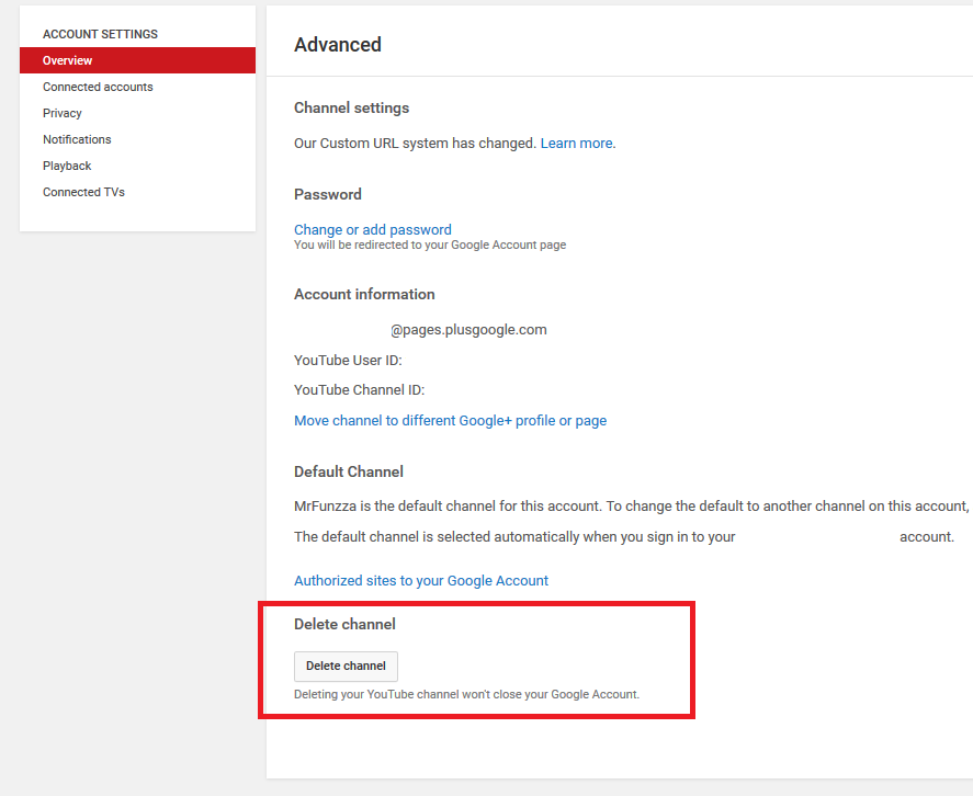 Delete YouTube Channel