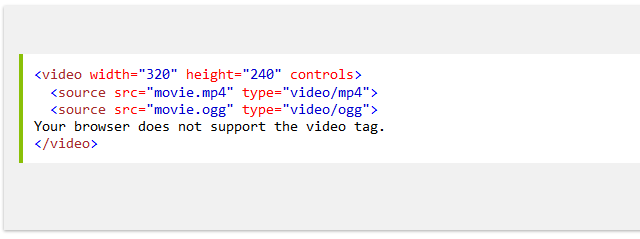 HTML5 video tag sample code