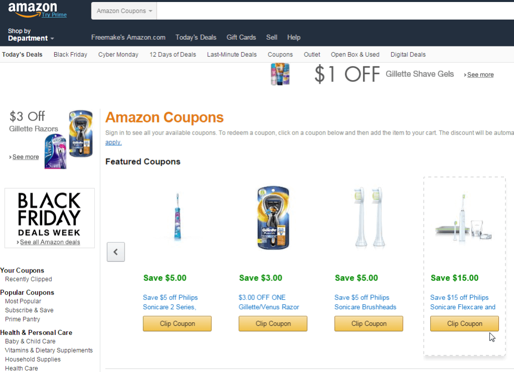 Coupons @ Amazon.com