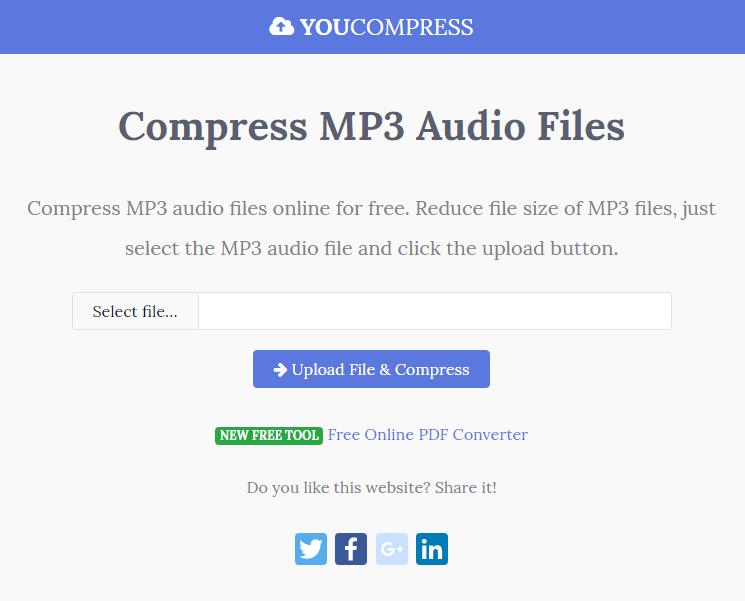 Free online video compressor 3. YouCompress